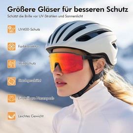 UVTQSSP Cycling Glasses Men Women Polar Isierte Sunglasses UV400 Sports Glasses TR 90 Design Ultralight Protection Quick Glasses Black Frame/Orange Lenses