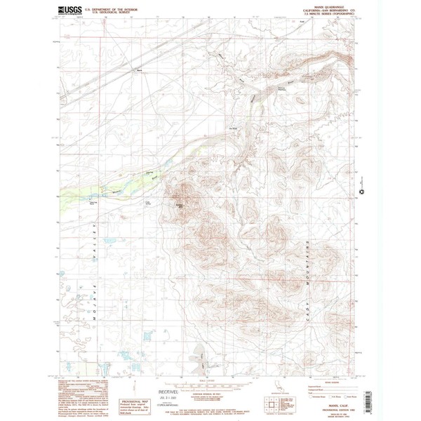 YellowMaps Manix CA topo map, 1:24000 Scale, 7.5 X 7.5