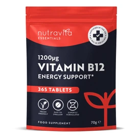 Nutravita High Strength Vitamin B12 1200mcg Tablets - 365 Vegan Methylcobalamin Vitamin B Tablets - Contributes to The Reduction of Tiredness and Fatigue - VIT B12 - Made in The UK