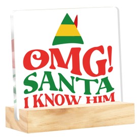 Novelty Christmas Holiday Decorations Christmas Vacation Sign Christmas Vacation Movie Decor Xmas Vacation Sign Merry Xmas Decorations Clear Acrylic Desk Decor Sign 4 x 4 Inch