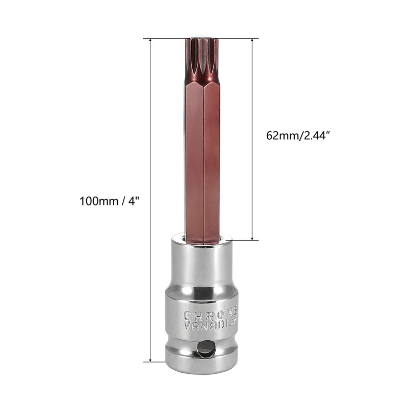 TA-VIGOR Triple Square Spline Bit Socket, 1/2" Drive x M10
