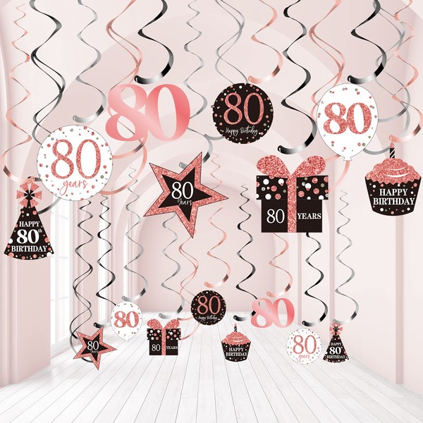 Birthday Party Decorations, Birthday Party Rose Gold Hanging Swirls Ceiling