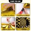25 Pcs Black and Gold Balloons, Huge Square Foil Balloons