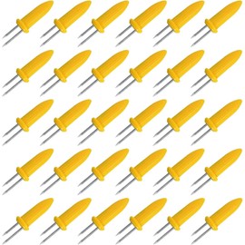 30 PCS Corn Cob Holders, Stainless Steel Corn on The Cob Skewers, Creative Corn Cob Forks for Party, Picnic, Camping, Food Festival