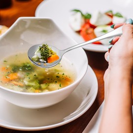 2 Pcs Serving Spoons Slotted Spoon Soup Slotted Serving Spoon Stainless Steel Slotted Spoons for Kitchen Home Restaurants(Silver)