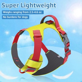SlowTon No Pull Dog Harness - Super Lightweight with Handle & 2 Leash Clips for Small Medium Large Dogs, No Choke Adjustable Pet Vest Harness for Walking, Training, Hiking, Yellow Small