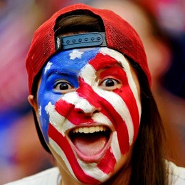 Theatrical Face Paint - Red, White and Blue