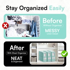 Bed Sheet Organizer 3-Pack with Window - Foldable Linen Closet Storage for Queen & King Sheets, Room Decor, Sheet Set Folder Keeper, Space-Saving Containers for Bed Sheets - Teal