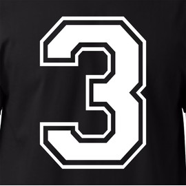 6" White & Black Shades Iron on Numbers for Clothing,Jersey Numbers,Large Iron on Numbers for Jersey Heat Transfer Numbers for Sports Uniform Basketball Football T-Shirt (Style C) (White_3)