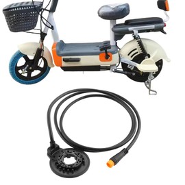 The Lord of the Tools Electric Bicycle Pedal Assist Sensor Replacement Part 3 Pin Waterproof Plug Pedal PAS Sensor F-12L 12 Magnets Dual Hall Sensor Suitable for Left Side Electric Bicycle