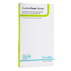 ComfortFoam Border Silicone Adhesive with Border Silicone Foam Dressing, 7 x 7