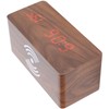 Wireless Charging Clock Digital LED Electronic Alarm Rectangular Wooden Bedside