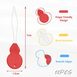 Alluring Needle Threader, Needle Threader for Sewing Machines, Threading Aid, Sewing Machine Accessories, Green Plastic Fish for Hand Sewing and Sewing Machines (12 Pieces)