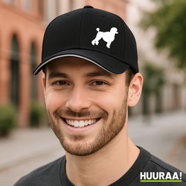 Huuraa Cappy Hat Poodle Silhouette Gift Poodle Gift Idea, Black/Light Grey, Unit size