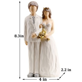 QIANLING Our Wedding Anniversary, Resin Sculpted Hand-Painted Figures, Figurines, and Couple Wedding Gifts, Suitable for Wedding Decoration, Anniversary, Collection