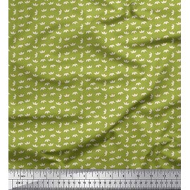 Soimoi Green Velvet Fabric Paper Boat Art & Craft Print Fabric by The Yard 58 Inch Wide