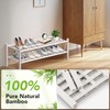 Haddockway Long 2 Tier Bamboo Shoe Rack Storage Organizer, Multifunctional