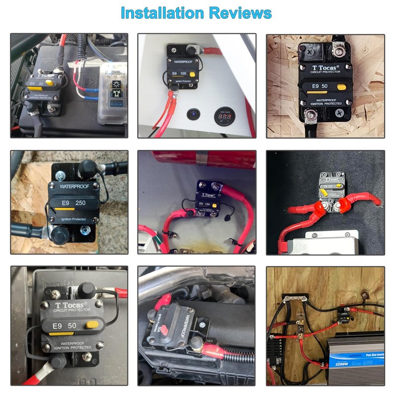 E9 60A Amp Trolling Motor Circuit Breaker with Manual Reset