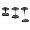 3pcs Pillar Candle Holder Black Double Sided Black Piano Paint