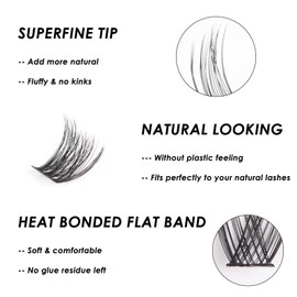 Lanciley Individual Lashes 72 Clusters Lashes C CC D Curl DIY Eyelash Extension Kit at Home for Make-up Beginner False Eyelashes Soft Fluffy Reusable 10/12/14/15/16mm Easy to Use - L01