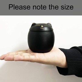 YIVIYAR Pet Urns for Cat Ashes Urn Black Cat Urn Black Urn, 3" X 3.2" Medium Urns for Human Ashes Pet Urns for Dogs Ashes Small, Keepsake Urn Dog Ashes Urn Decorative Urns Dog Urns for Ashes(Black)