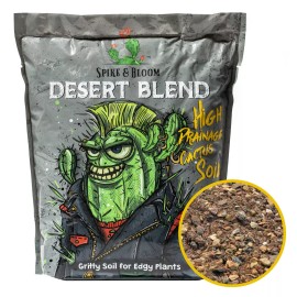 Spike & Bloom High Drainage Cactus Soil Potting Mix with Mycorrhizal Fungi - 8 Pounds