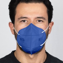 M93i Face Mask. Made in USA. 3 Layer Cup 3D Disposable Mask. Easy to Talk and Breathe. (10 PK, Denim Blue)