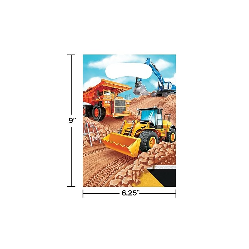 Big Dig Construction Favor Bag 8 ct