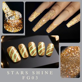 CANNI Reflective Gold Gel Nail Polish – Shimmering Glitter UV/LED Soak-Off Gel for DIY Manicure – Salon Quality, Golden Shine, Long-Lasting, Perfect for Women & Girls