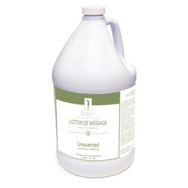 Master Massage - Organic, Unscented, Vitamin-Rich and Water-Soluble Massage Lotion - 4 Gallon Bottle Per Pack