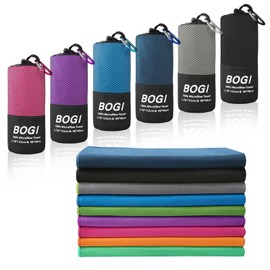 BOGI Microfibre Quick Dry Travel Towel - Soft, Lightweight & Super Absorbent for Beach, Sports, Gym, Yoga, Camping & Hiking