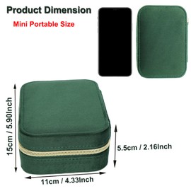 FLYAMAPIRIT Samt Schmuckkästchen für Damen und Mädchen, Schmuck Organizer Etui mit Reißverschluss, Mini Reise Schmuck Aufbewahrungsbox für Ringe, Ohrringe, Armbänder, Halsketten usw.