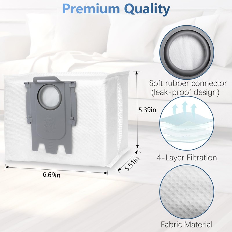 14 Pack Replacement Dust Bag for Roborock S8, S8 Pro