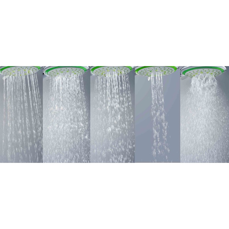 Shower Head with Self Powered Flow Meter, Water and Energy