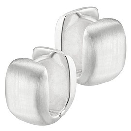 Vinani CJJ Hoop Earrings U Shape Matte 925 Sterling Silver, Sterling Silver, No Gemstone