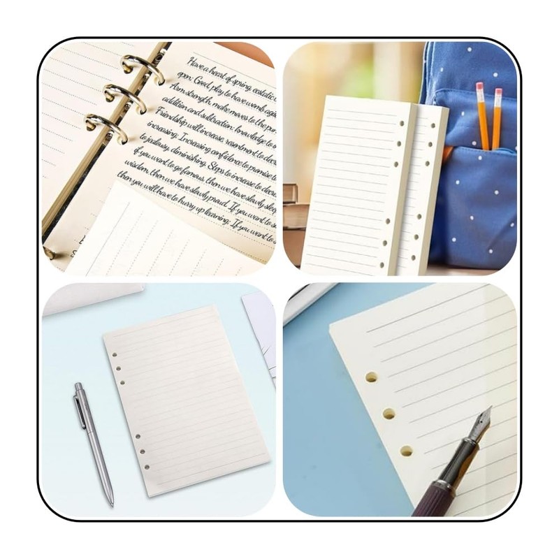 GYWHOOFT 6-Hole Notebook Refill, For Loose Leaf Binders, A5 Size,