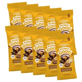 Proper Good PB Chocolate Banana Overnight Oats - Delicious Healthy Breakfast with 15g Protein per Serving - Easy Meals, Natural Ingredients - Perfect for Quick and Satisfying Mornings - Pack of 10