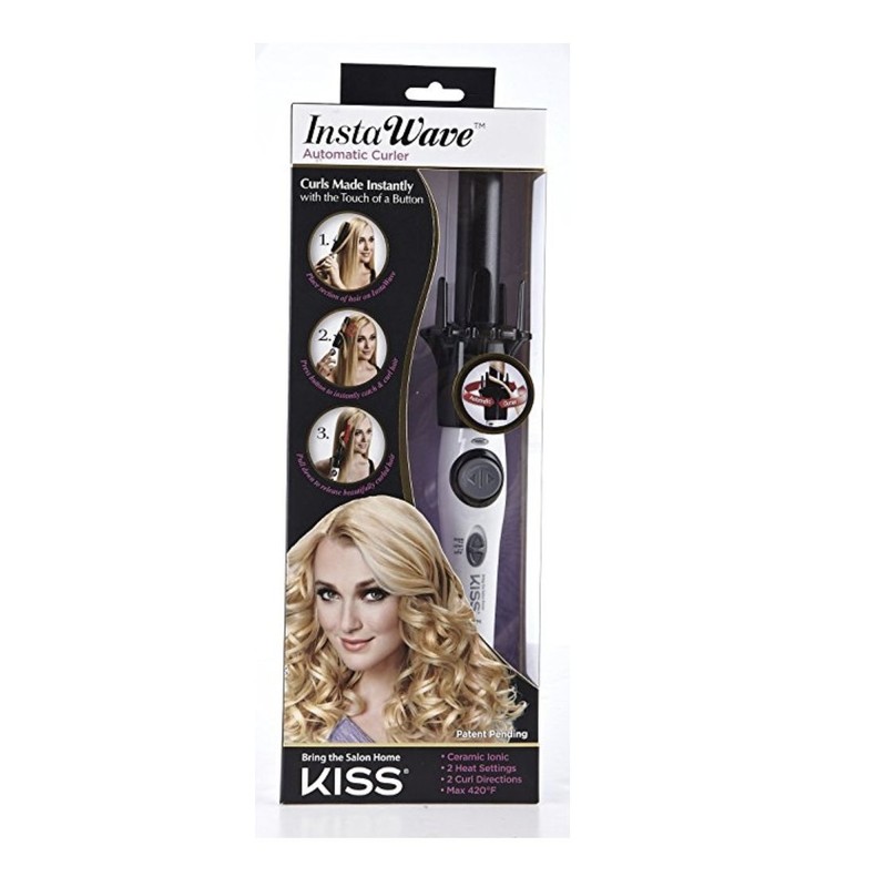 KISS Instawave Deluxe Automatic Rotating Curling Iron, Self-Spinning, Ceramic Ionic