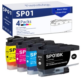SP01 SP-01 SP-1 Sublimation Ink Cartridge High Capacity 4-Pack SP01BKS SP01CS SP01MS SP01YS Ink Cartridge Replacement for Brother SP1 SP-1 Sublimation Printer - SP01BKS (109ML) SP01CS (51ML)