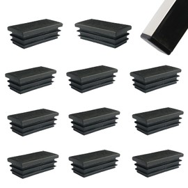 Zaky 18 pcs Rectangle Ribbed Plastic Insert Plugs End Caps 60 x 40mm for Chairs Desks Tables Beds Furniture Foot Lamellar Plug