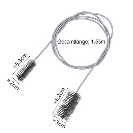 YUNYAN Pipe Cleaning Spiral 155 cm Stainless Steel Brush Nylon Double End Canister Filter Hose Cleaning Brush Aquarium Cleaning Brush for Water Hose Air Hose Filter Black