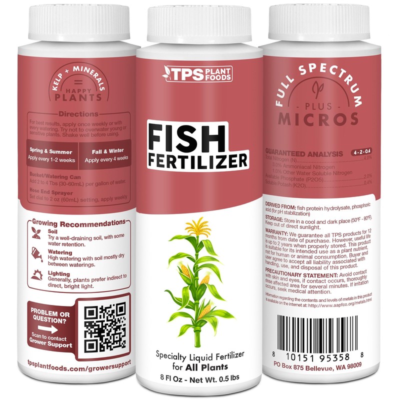 Fish Fertilizer, Complete Liquid Fish Plant Food,1 Gallon (128 oz)