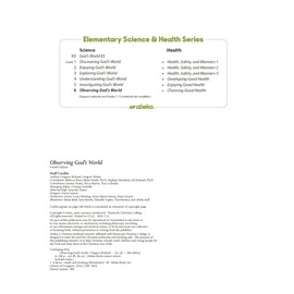 Observing God's World - Abeka 6th Grade 6 Science Student Text Book