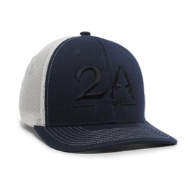 Military Imagine 2nd Amendment 1791 AR-15 Style hat Navy/White Cap Trucker Mesh Snapback