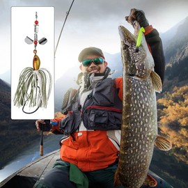 2 Pcs Fishing Lures Spinners Fish Lure Fishing Spinnerbait Lures Fishing Lures Spinners Kit for Pike Trout Salmon Freshwater Saltwater Fishing