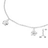 AeraVida Adorable Chain of Tiny Elephants Sterling Silver Charm Anklet