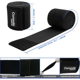 COMODO Wraps para Rodilla, Knee Wraps, 1 Par Rodilleras de Compresion, Rodilleras para Gym para Correr, Fitness, Levantar Pesas, Hacer Sentadillas y