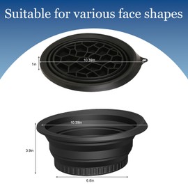 Dlyaua Face Bowl for Ice with Built-in Ice Tray – Collapsible Silicone Facial Ice Bath Bowl for Cold Plunge Therapy Skin Tightening Acne Relief – Portable Spa Tool for Home Black