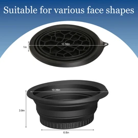Dlyaua Face Bowl for Ice with Built-in Ice Tray – Collapsible Silicone Facial Ice Bath Bowl for Cold Plunge Therapy Skin Tightening Acne Relief – Portable Spa Tool for Home Black