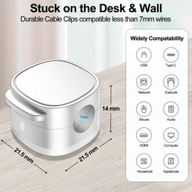 𝟖 𝐏𝐚𝐜𝐤,Magnetic Cable Clips & Silicon Cable Ties,[Cable Smooth Adjustable Under Desk Organizer],Cable Management,Cord Holder-Desk Stand Cable Organizer Holding,Adhesive for Home Cable Keeper